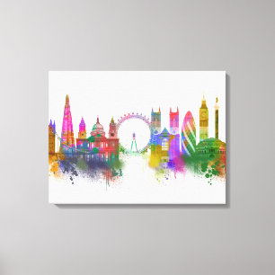 London Skyline - Rainbow Canvas Print