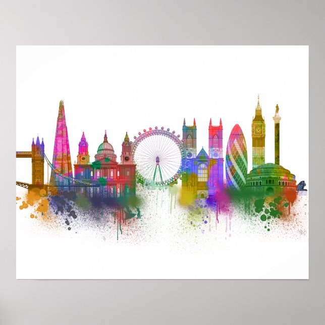 London Skyline - Rainbow Poster (Front)