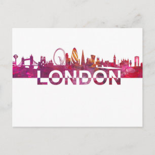 London Skyline Scissor Cut Giant Text Postcard