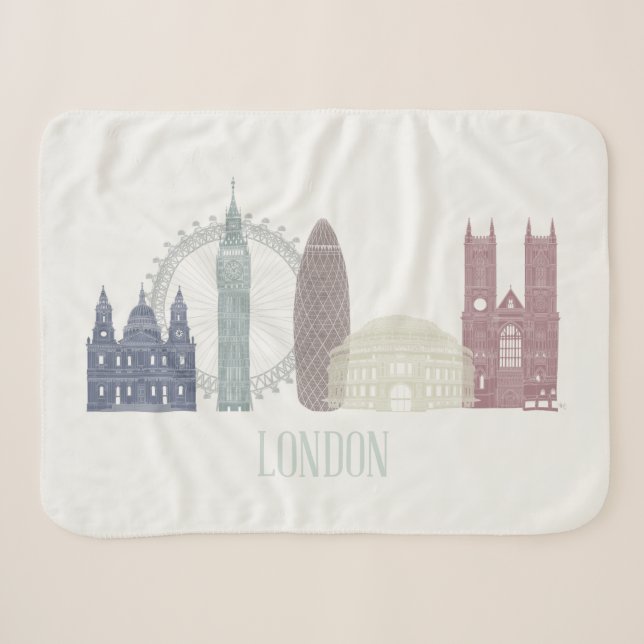 London Skyline Sherpa Blanket (Front (Horizontal))
