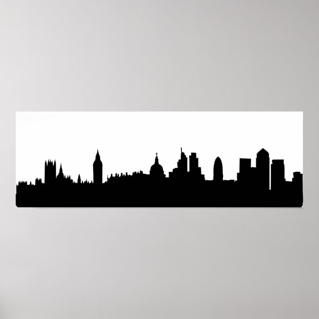 London skyline silhouette cityscape poster (Front)