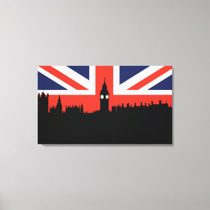 London Skyline   The British Flag Canvas Print