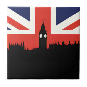 London Skyline   The British Flag Tile