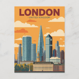 London Skyline Travel Postcard