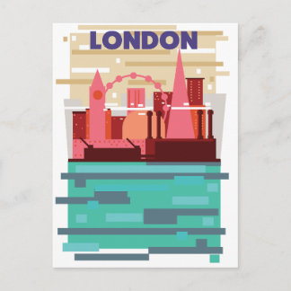 London skyline travel poster. announcement postcard