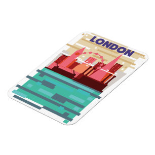 London skyline travel poster. magnet