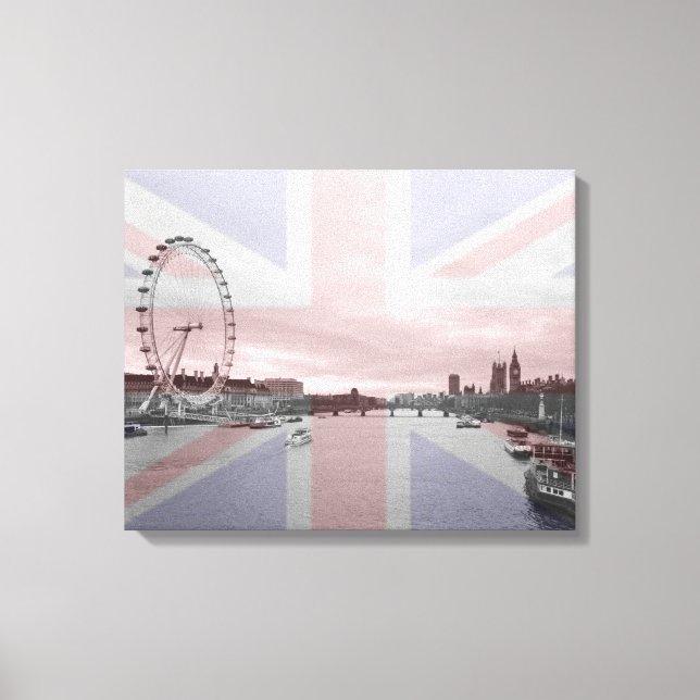 London Skyline Union Jack Flag Canvas Print (Front)