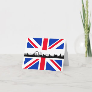 London Skyline Union Jack Flag Note Card