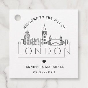 London Skyline Wedding Welcome Favour Favour Tags