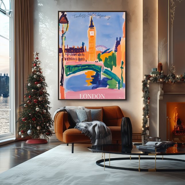 London Skyline with Iconic Architecture in Fauvist Poster (Creator Uploaded)