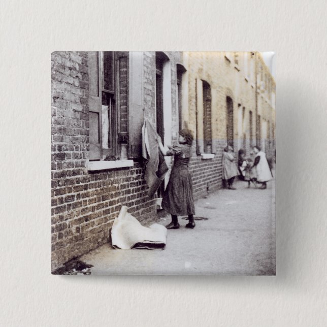 London Slums 2 Inch Square Button (Front)