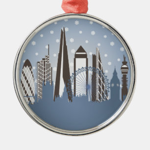 London Snowflakes Metal Ornament