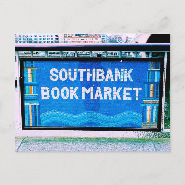 London Southbank Bookmarket Postcard (Front)
