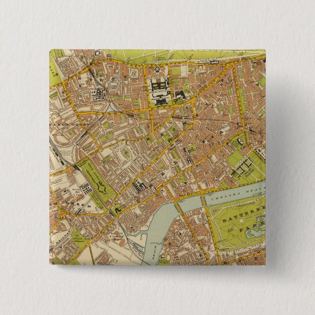 London Southwest 2 Inch Square Button (Front)