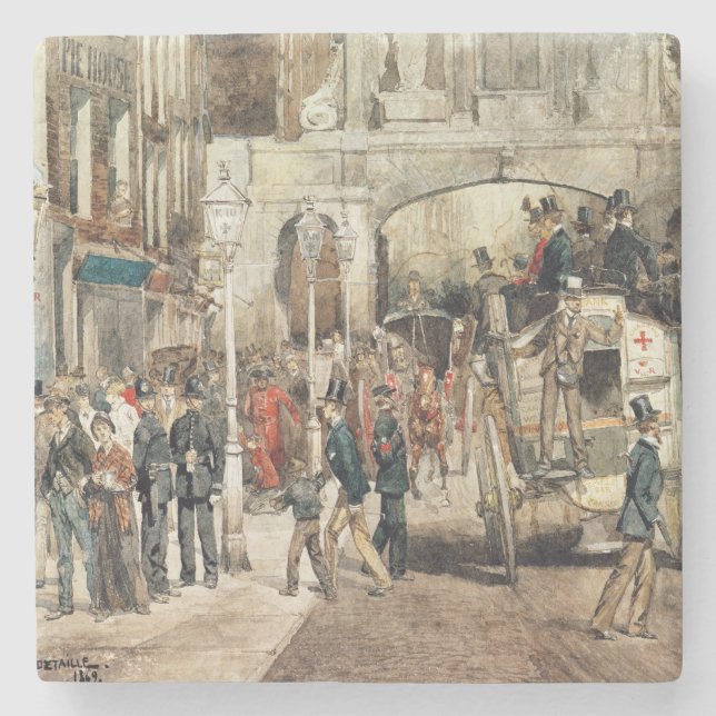 London Street, 1869 Stone Coaster (Front)
