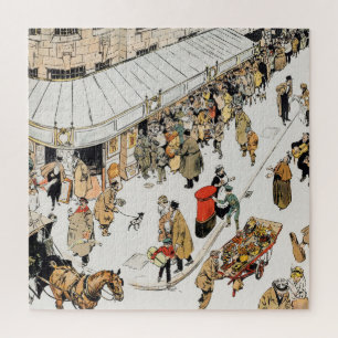 London street, line up for West-end theatre ticket Jigsaw Puzzle