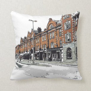 London Street Scene Throw Pillow
