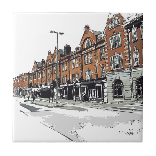 London Street Scene Tile (Front)