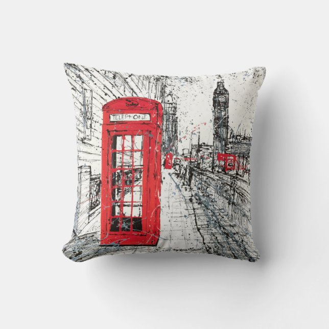 London Street, Throw Pillow 16" x 16" (Front)