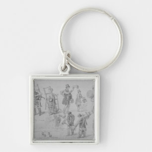 London street traders, 1830-40 keychain