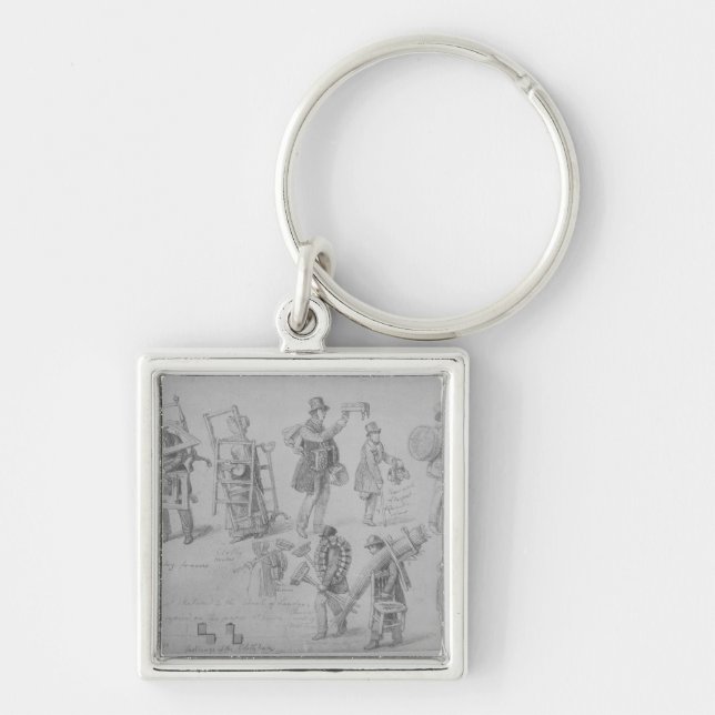 London street traders, 1830-40 keychain (Front)