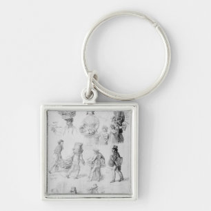London Street Vendors: The Cries of London, 1843 Keychain
