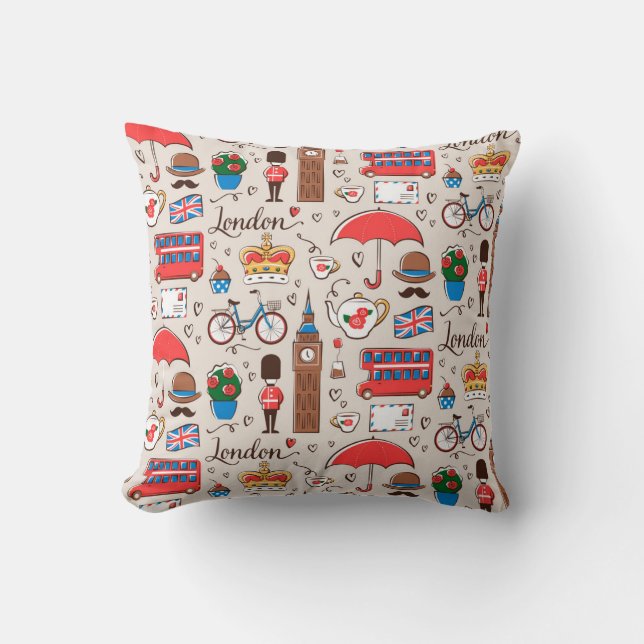 London Symbols Pattern Throw Pillow (Front)