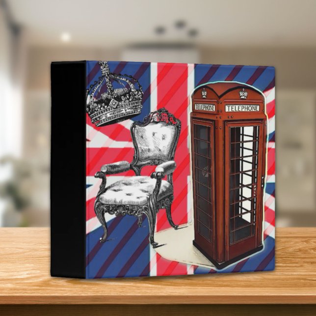 London telephone booth victorian crown union jack binder (London telephone booth victorian crown union jack 3 ring binder)