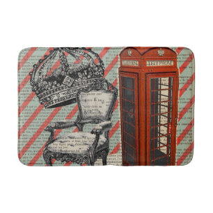 London telephone booth victorian jubilee crown bath mat