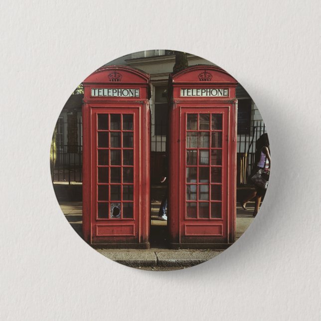 London Telephone Box 2 Inch Round Button (Front)