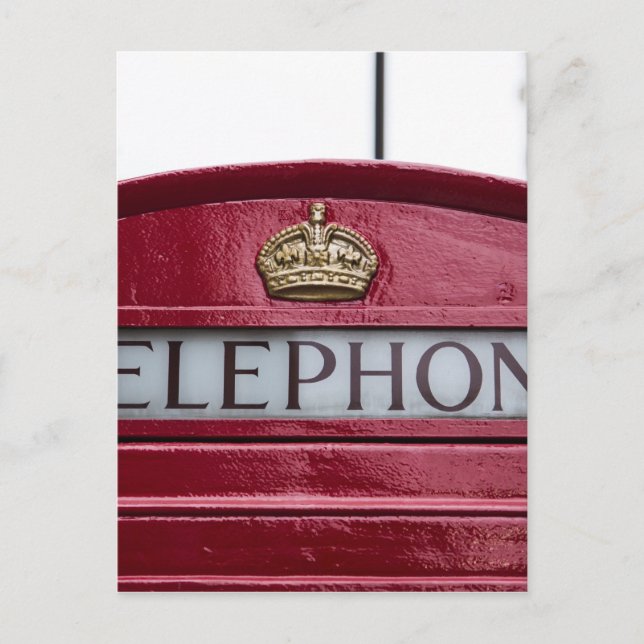 London Telephone Phone Booth Red Postcard (Front)
