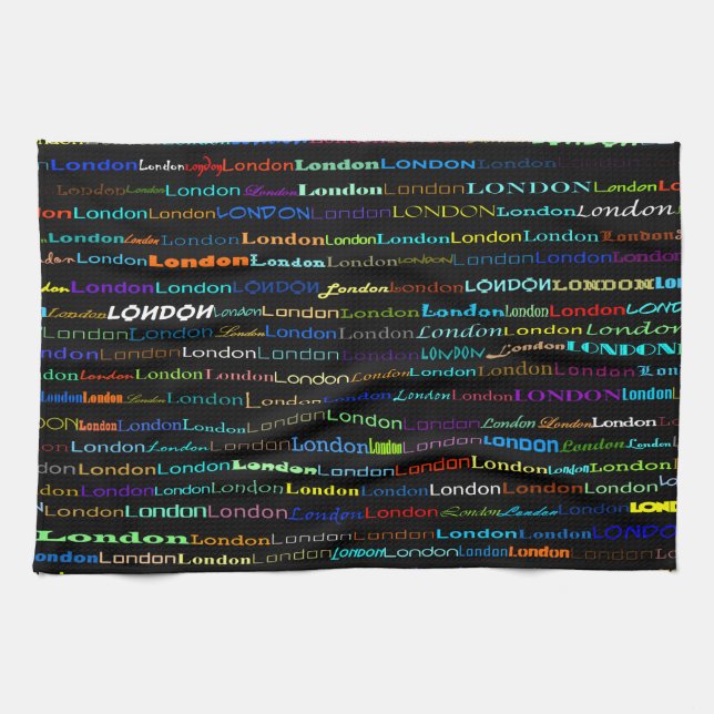 London Text Design I Serviette de cuisine (Horizontal)