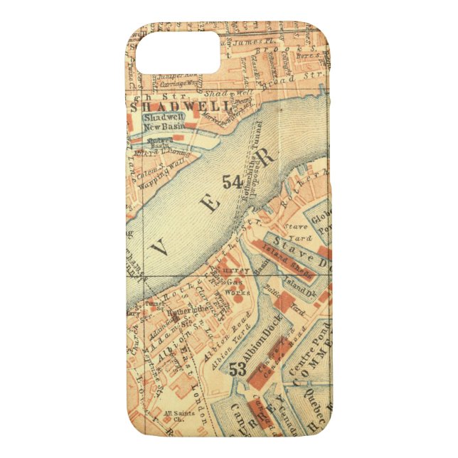 London Thames Vintage Map Case-Mate iPhone Case (Back)