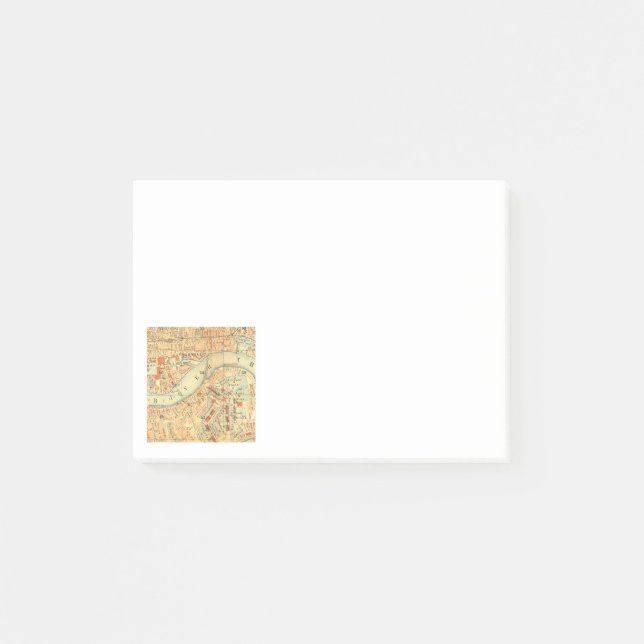 London Thames Vintage Map Post-it Notes (Front)