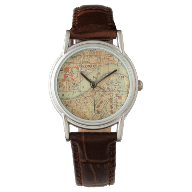 London Thames Vintage Map Watch (Front)