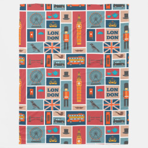 London Themed Fleece Blanket