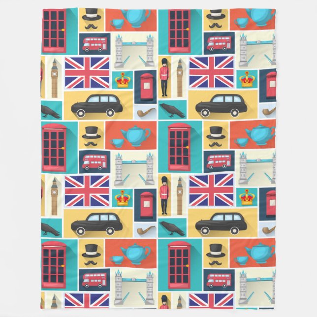 London Themed Fleece Blanket (Front)