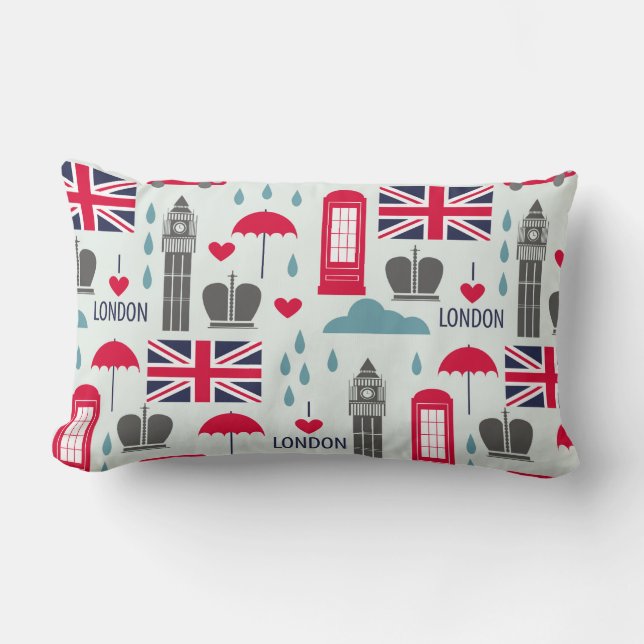 London Themed Lumbar Pillow (Front)