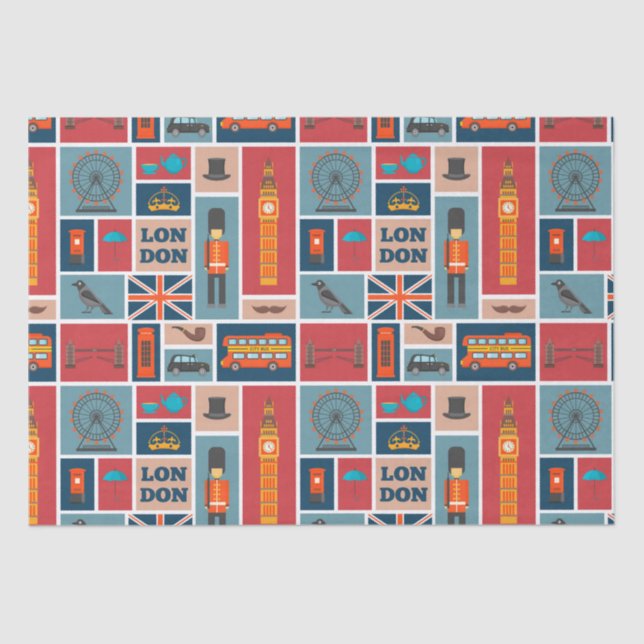 London Themed  Tissue Paper (Front)