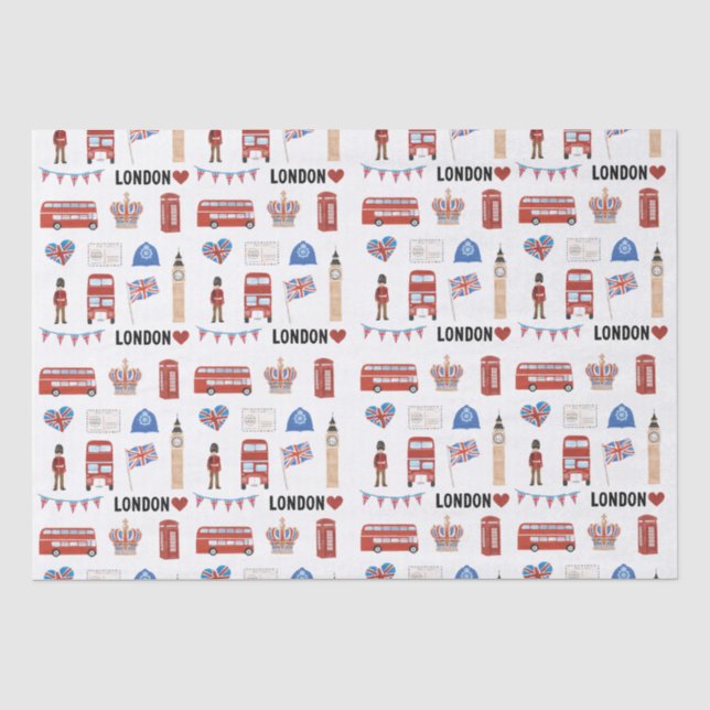 London Themed Tissue Paper | London Themed Gift  (Front)