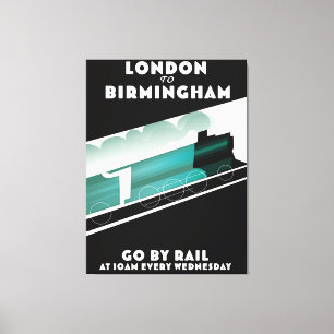 London to Birmingham Train poser Canvas Print