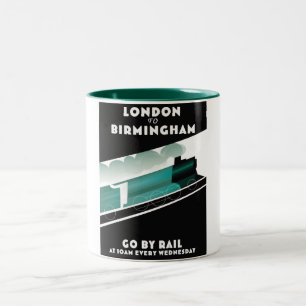 London to Birmingham Train poser Two-Tone Coffee Mug