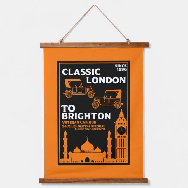 London To Brighton Veteran Car Run Hanging Tapestry (Front)