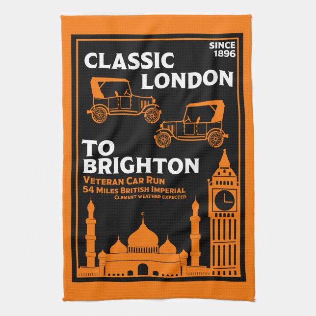 London To Brighton Veteran Car Run Kitchen Towel (Vertical)