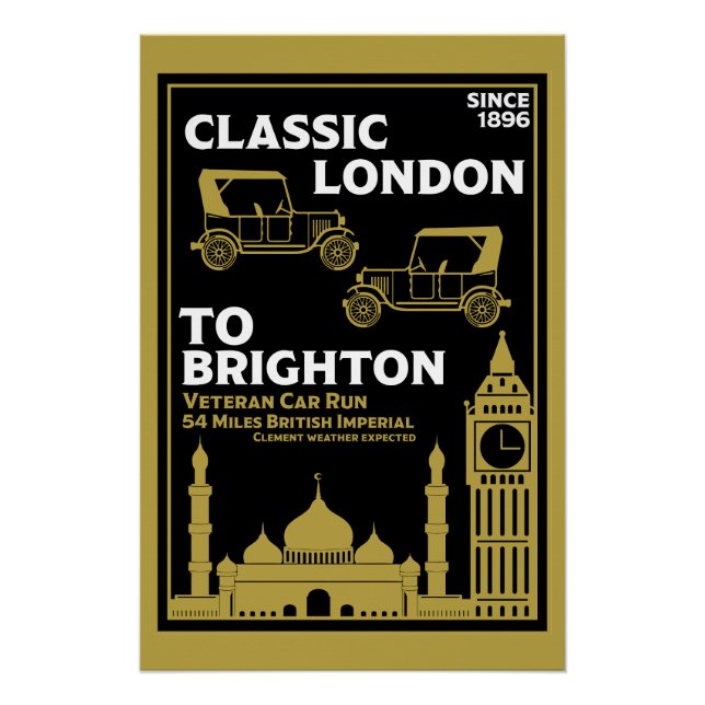 London To Brighton Veteran Car Run Poster (Front)
