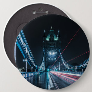 London Tower Bridge 6 Inch Round Button