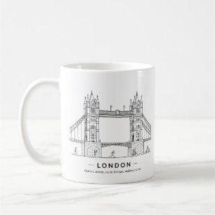 London Tower Bridge Architectural Line Art Coffee Mug
