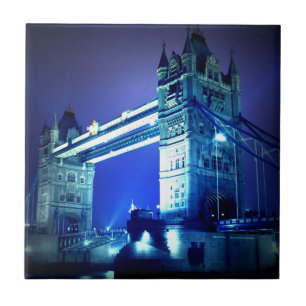 London Tower Bridge & Blue Night Tile