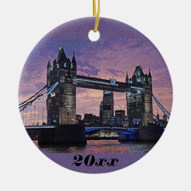 London Tower Bridge Christmas Ornament (Front)
