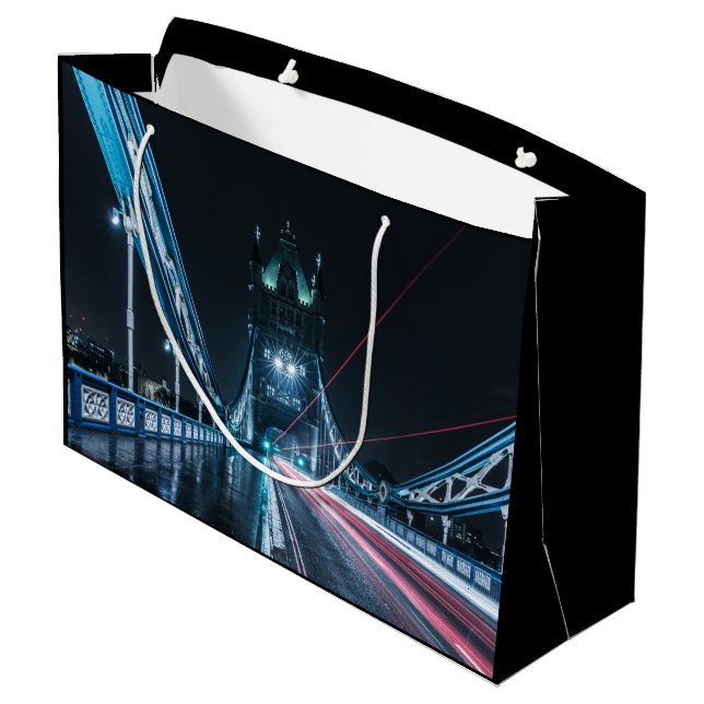 London Tower Bridge Large Gift Bag (Back Angled)